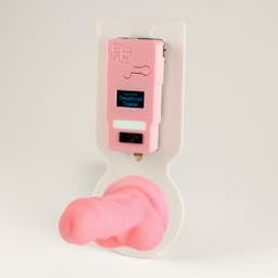 Deepthroat Trainer - PINK EDITION - Pink_trainer_white_backboard_with_toy2